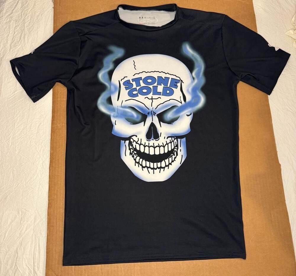 Under Armour WWE Stone Cold Steve Austin Blue Smoke Skull Compression T-Shirt XL